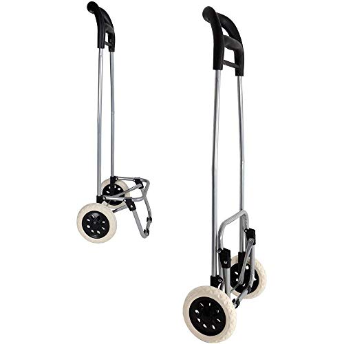 Image of Foldable Shopping Trolley Bag with Wheels | Grocery & Vegetable Cart | Lightweight Rolling Utility Trolley for Travel & Daily Use | Durable Frame Portable Luggage Carrier (Black, SD-1)