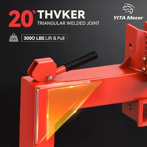Image of YITAMOTOR 3 Point Quick Hitch with Upgrade Versatile Adapter & 2 inch Receiver for Category 1 Tractors, 3000 lbs 3-Pt Trailer Hitch Attachment with 5 Level Adjustable Bolt (Orange)