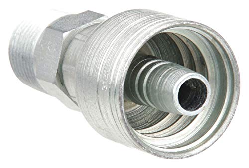Aeroquip 1AA4MP4 Carbon Steel Global TTC (Thru the Cover) Crimp Hose Fitting Male Pipe, Straight, 1/4" Hose ID, 1/4" - 18 Thread