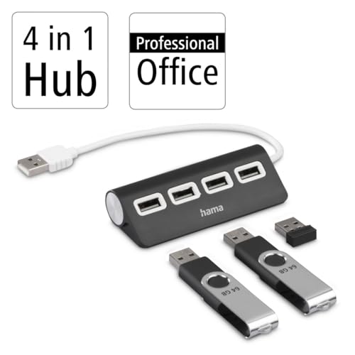 Hub Usb, 4 Porte, Usb 2.0, 480 Mbit/S, Nero - Hub USB - Immagine 1