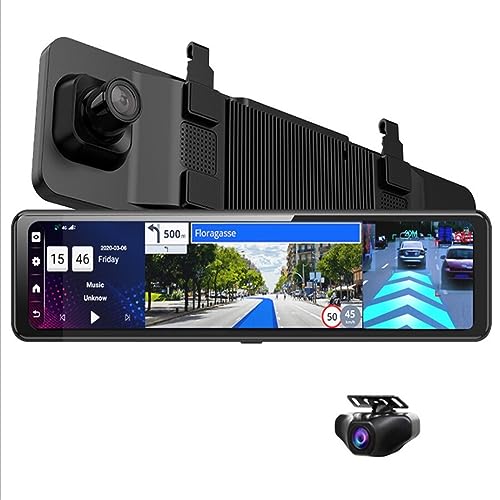Car mirror y cámara de tablero de 12 pulgadas para viajes seguros en familia 5