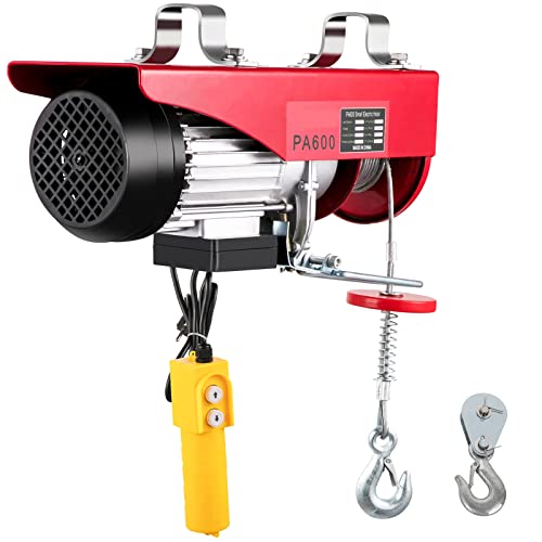 Mophorn Palan Électrique 600 kg, Treuil à Câble Électrique 1320 W, Élévateur à Grue Électrique Treuil 220 V, Course de Treuil à Moteur Structure Robuste aux Usines, Entrepôts, Levage de Marchandises Cover