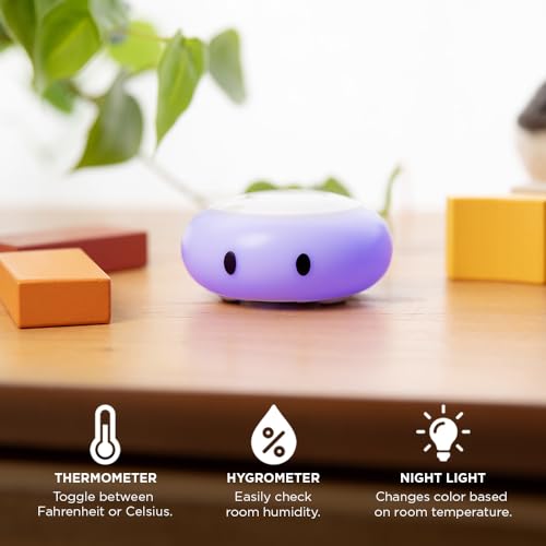 image for LittleHippo Kelvin Color Changing Night Light, Room Thermometer and Hy