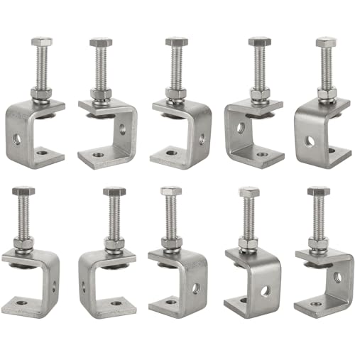 MEIDIV 10PCS Small C Clamps for Woodwork 30mm, Metal C Clamp, Heavy Duty Welding Clamp, Stainless Steel Clamps Tiger Clamp for DIY Woodworking, Welding, Cabinetry