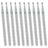 10Pcs 3/32 Shank Manicure Drill Bits, Round Ball Cuticle Bit Set, Cuticle Clean Nail Bit for Electric Machine, Nail File Gel Polishing Head Acrylic Manicure Pedicure Cuticle Tools (φ2.34mm)