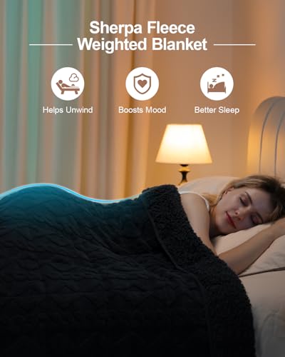 Super Fuzzy Soft Sherpa Fleece Weighted Blanket, 15 lbs Dual Sided Fluffy Heavy Weighted Blankets for Adults - No Bunching with Double Layers of Soft Inner Lining (60"x 80", 15 Pounds)
