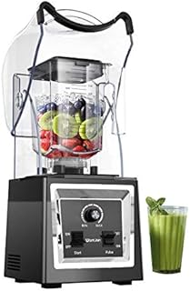WantJoin Commercial Blender with Sound Enclosure 2000W Bar Blender Smoothie Maker for Kitchen (black)