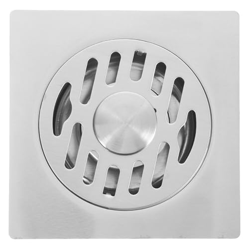 Cabilock Desagüe de Piso Cuadrado 12X12 CM Acero Inoxidable Función Antipelos Tapa Antiolor para Baño y Lavadora Fácil Limpieza Rejilla Resistente para Ducha y Lavandería