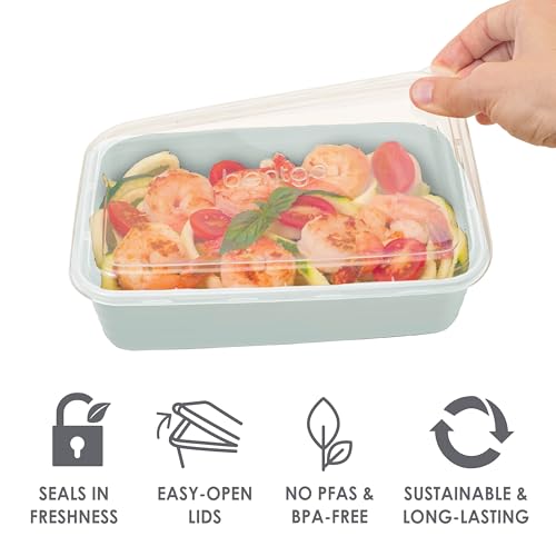 Bentgo Prep 60-Piece Meal Prep Kit - Reusable PFAS & BPA-Free Food Containers, 1-Compartment, 2-Compartment, & 3-Compartments - Microwave, Freezer, & Dishwasher Safe (Floral Pastels)