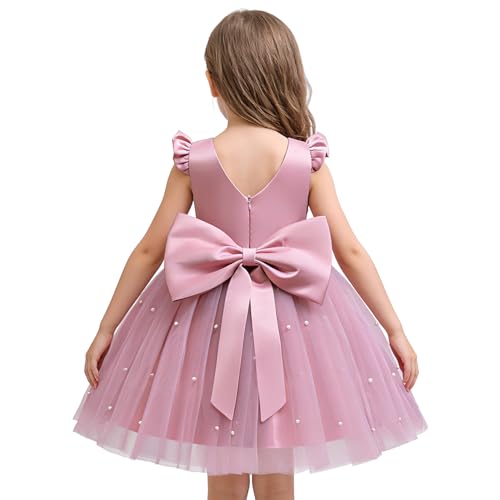 Vestido de niña de flores con lazo elegante para bodas y fiestas infantiles