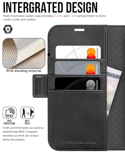 OCASE for iPhone 16 Case, PU Leather Wallet, Magnetic Flip Folio Cover with RFID Blocking, Card Holders, Shockproof TPU - Image 3