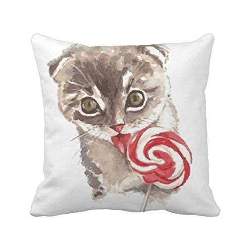 Housse de coussin sucette aquarelle lavable pour canapé moderne - 2