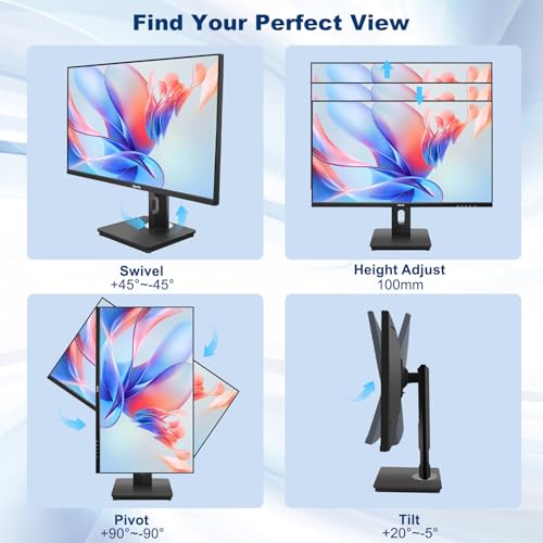 Image of Touch Screen Monitor, Touchscreen Monitor 27'' QHD 2560x1440 100Hz, Touch Screen Monitors w / 10-Point Touch, Built-in Speakers, Type C, VESA, Stylus Pen, Perfect for Bar, Gym, Business, Black