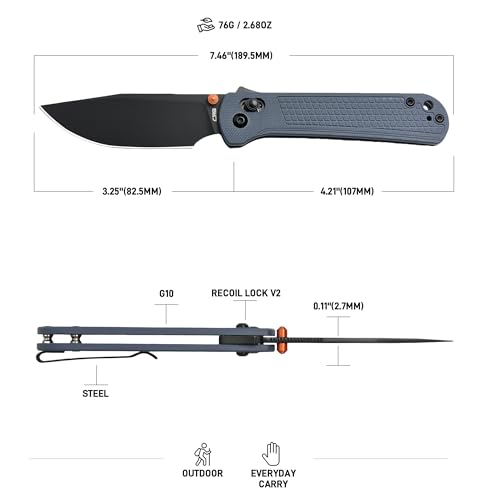 Image of CJRB Bolt Pocket Knife, 3.25'' AR-RPM9 Steel Blade, Recoil Lock V2