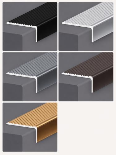 Borde de escalera aluminio de alta resistencia estructural con perfil angular marrón de 1m 4