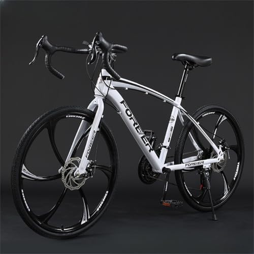 Tonainクロスバイク 自転車 700C 7段変速 ブレーキ 高炭素鋼 21/24/27/30段変速マウンテンバイク スポーツバイク 通勤 通学 中学生 高校生 学生 大人 成人 男の子 女の子 女性 男性 (6 ナイフ,ホワイト(21スピード))