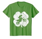 Motocross Dirt Bike Rider Silhouette Shamrock T-Shirt