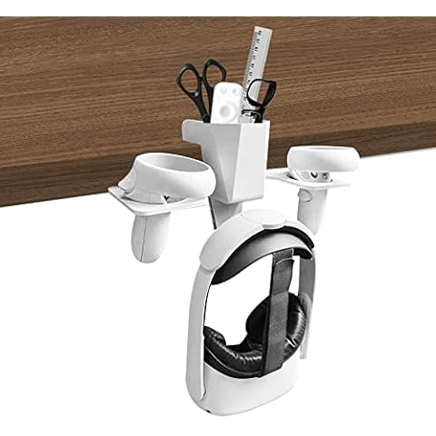 Globular Cluster Multi Functional Desktop Mount Holder for Oculus Quest 2 Headset and Controllers - Orangize Your OQ2 Elegantly- Made by VR Player - for VR Player Cover