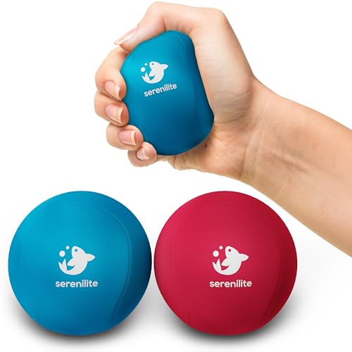 Image of Serenilite Stress Balls for Adults, Squeeze Ball for Hand Therapy, Stress Ball, Hand Exercisers for Therapy & Grip Strengthening, Physical Therapy Balls, Hand Grip Strengthener.