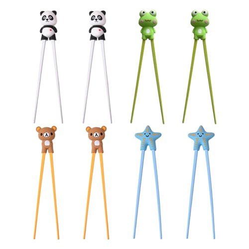 4 Pares De Palillos De Práctica Para Niños, Lindos Palillos De Sushi De Dibujos Animados, Herramientas De Iluminación Dietética, Regalos Conmemorativos, Juegos De Aprendizaje.