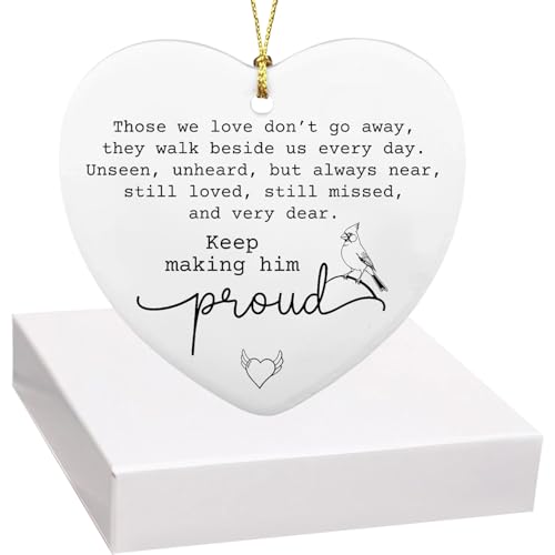 Bereavement Gifts, Keep Making Him Proud Ceramic Heart Plaque, Memorial Gift, Sympathy Gift, Grave Decorations, Bereavement Keepsake to Honor and Remember Loved Ones