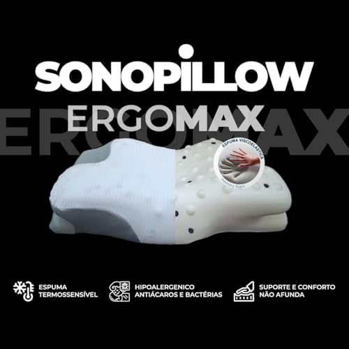 Travesseiro ErgoMAX - Sonopillow - Cervical Original®, Sonofix i wanna pillow to sleep. Melhor Trave