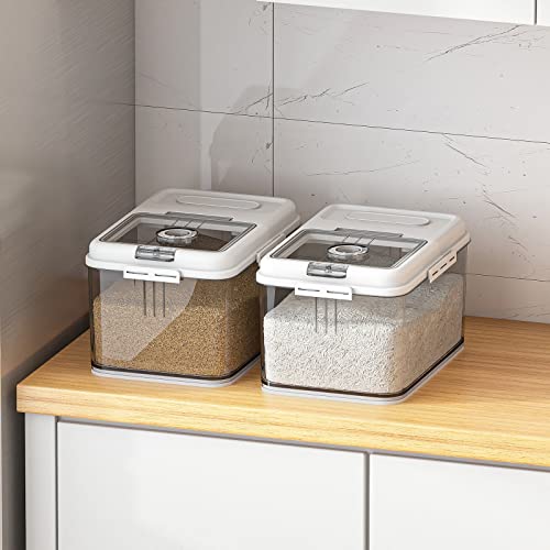 Sowone Rice Storage Container, 10 Lb Dog Food Storage With Measuring Cup, Great For Rice, Flour, Nuts, Beans, Cereals, Cat Food, Dog Treats, Small, Transparency #TOP7