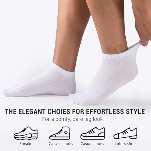 Mens Ankle Low Cut Cotton Socks, 7 Pairs Thin Athletic Short Casual Socks Size 10-133