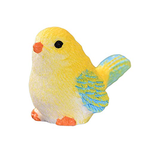 Whiie891203 Miniature Fairy Garden Cute Simulation Bird Animal Mini Figurine Toy DIY Landscape Garden Ornament - Yellow Bird *