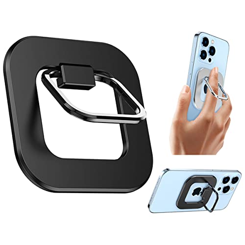Kinizuxi Handy Ring Halterung Magnetisch für MagSafe, 360 Grad Drehung Handy Griff Halter Fingerhalter für iPhone 14 Pro Max Plus, 13 12 Pro Max Mini, Smartphone Zubehör für MagSafe-Schwarz Cover