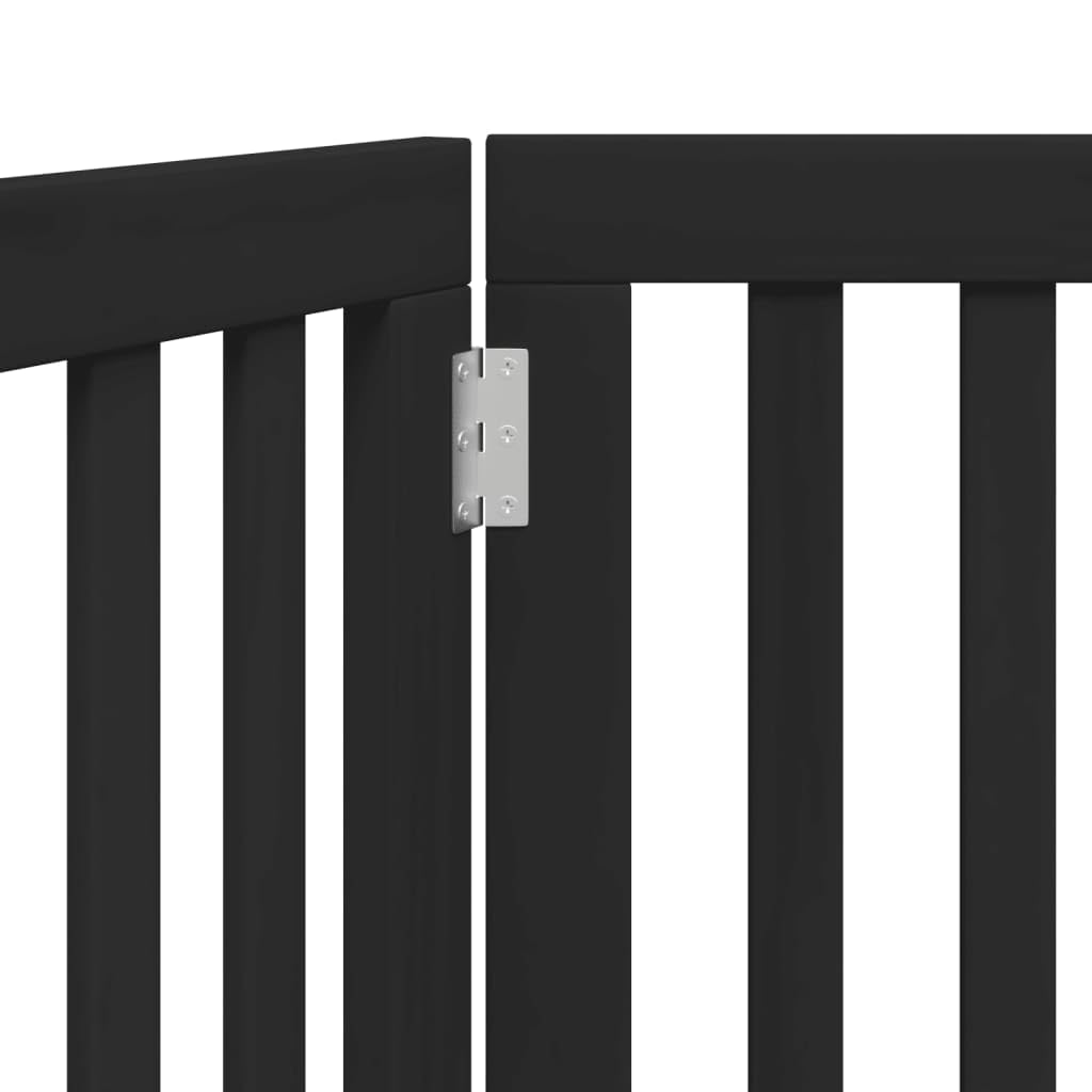vidaXL Barrière pour Chien Pliable 2 Panneaux Noir Bois de peuplier