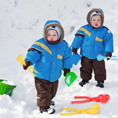 DERAYEE 4 Stück Schneeball Maker, Cartoon Sandball Schneeball Clip,Winter Schneespielzeug für Kinder Weihnachten Geschenk Dekoration
