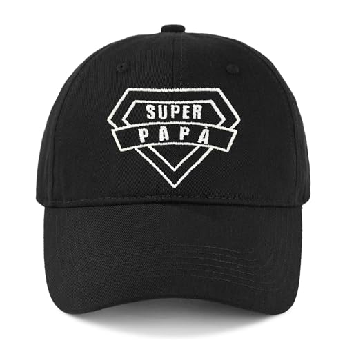Toctax Chapeau de Baseball Homme Idées Cadeau Anniversaire pour Papa Cadeaux pour Pension Coton Baseball Cap Cadeau Fête des Pères Noël, Noir - Papa, 58-60