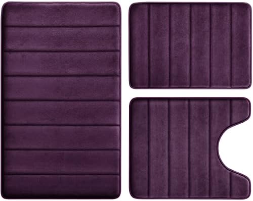 Amazon.com: YIHOUSE Memory Foam Bath Mat Set, Bathroom Rugs Sets 2 ...