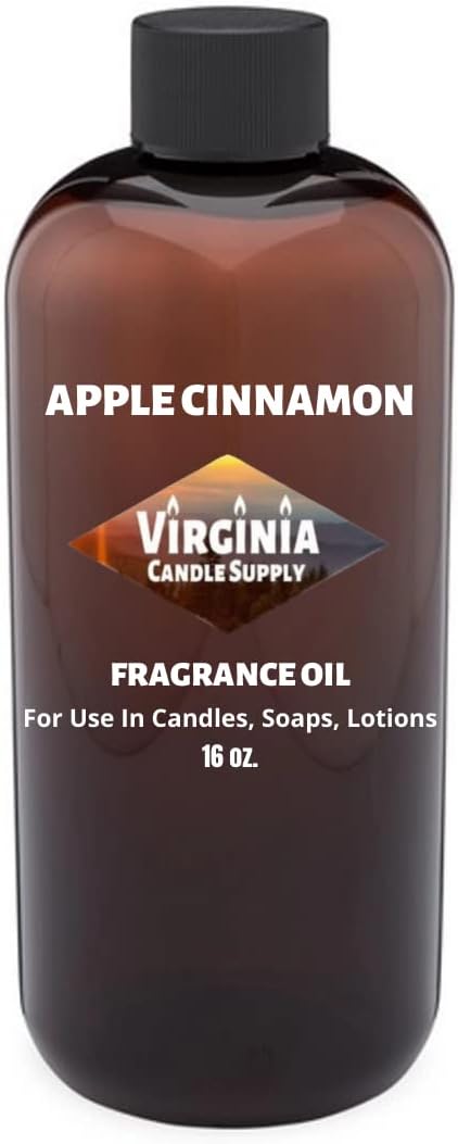 Apple Cinnamon Fragrance Oil (16 oz Bottle) for Candle Making, Soap Making, Tart Making, Room Sprays, Lotions, Car Fresheners, Slime, Bath Bombs, Warmers……