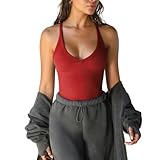 Photo Gallery generisch higianna deep v canottiera da donna slim fit racerback a costine 2025 estate spalline sottili con scollo a v camisole, colore: vinaccia, m Photo Gallery generisch higianna deep v canottiera da donna slim fit racerback a costine 2025 estate spalline sottili con scollo a v camisole, colore: vinaccia, m