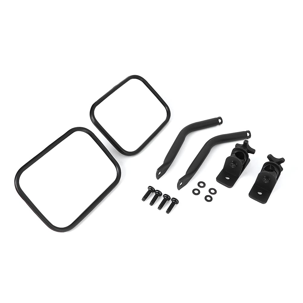 Specchio Retrovisore Quadrato per Auto, Ricambio Laterale, Colonna a Pilastro, Accessorio per Auto Adatto per YJ TJ JK 07-17