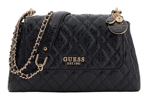 Sac à rabat GUESS Isemay noir | Finitions luxueuses et cuir synthétique premium