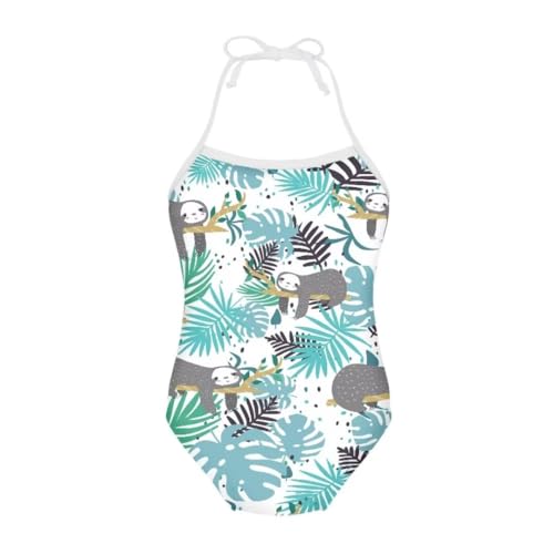 Image of Girl Funny Cute Beach Sport Halter One Piece Swimsuit Bathing Suit for 3-10 Year
