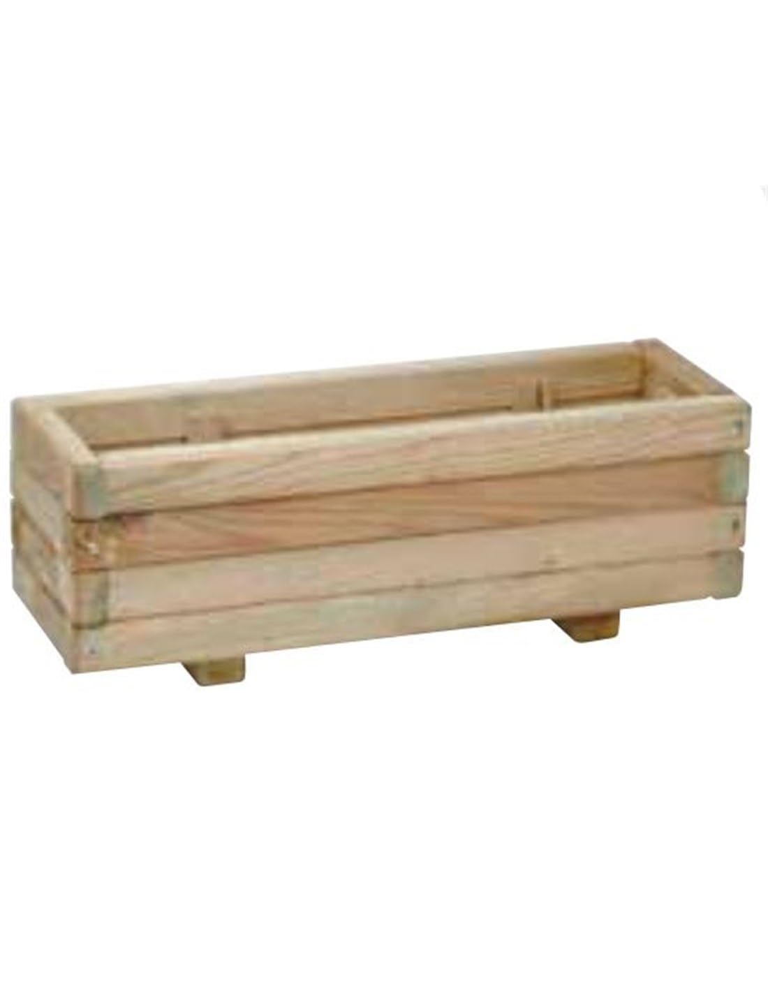 Jardin202 - Jardinera de Madera Rectangular pequeña con Patas para jardín | 60x20x20cm