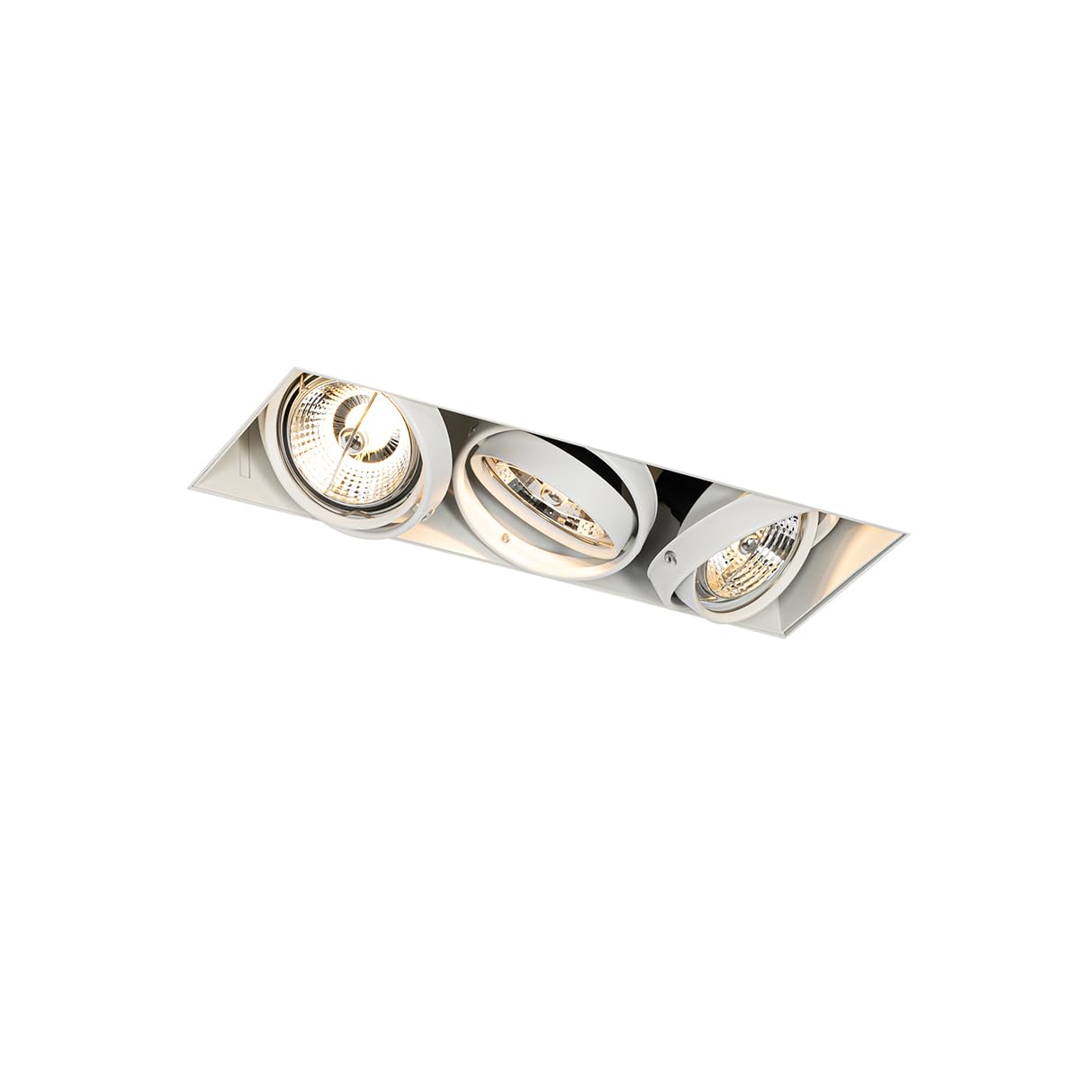 QAZQA - Recessed Spotlight I Downlight White GU10 AR70 trimless 3-Way Light - Oneon- - Modern - Suitable for LED GU10 | 3 Way Light - Steel Recessed Way Light - Suitable for Living Room I Kitchen I