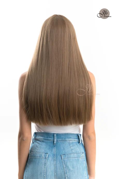 Miniatura 5 de LUCY - Peluca larga y lacia de color marrón claro con flequillo completo, para usar y llevar, pelucas de cabello largo sin pegamento para mujer,