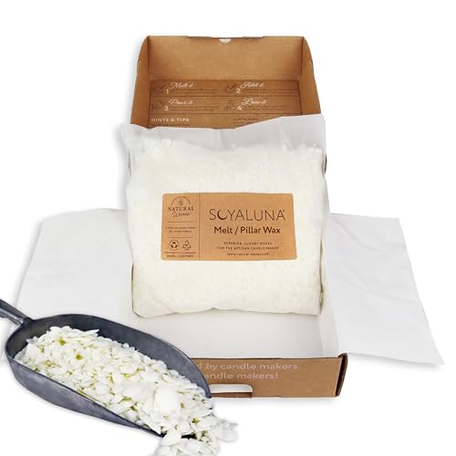 Soyaluna 4Kg Melt/Pillar Soy Wax for Candle Making - Premium SOYA...