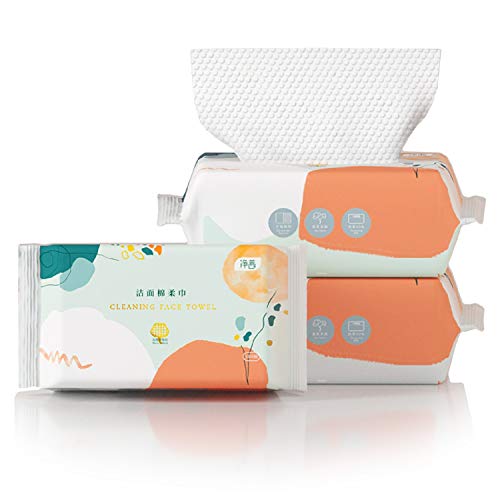 Multifunctional Disposable Face Towel, Soft Facial Paper Disposable Towel, Dry and Wet Cleaning Thickened Makeup Remover Towel for Sensitive Skin (3 Packs -300 PCS)