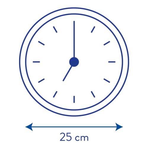 Oxford Calm Silent Wall Clock, 25 cm, Black, Black/White, 25cm diametro - Image 2