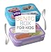 MINI Lunch-Box Snack Containers for Kids | SMALL Bento-Box Portion Container | Toddler Pre-School | Leak-proof Boxes for Adults or Girls | Purple Sparkle Set of 2