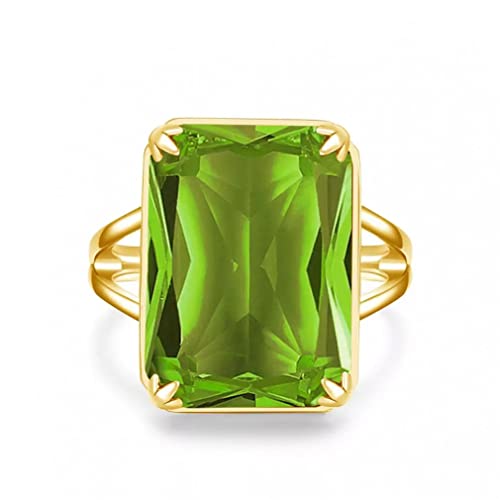 Bague péridot argent 925 : la bague rectangle anti-ternissement