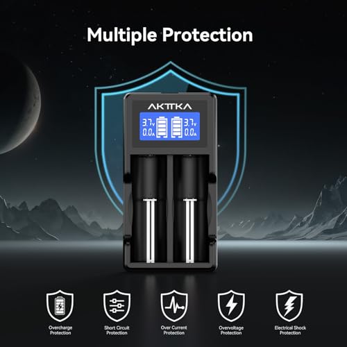 Cargador de baterías Inteligente con Pantalla LCD y Carga rápida de 5V/2A Compatible con baterías Li-Ion 18650/21700/20700/26650 y baterías Ni-MH/Ni-CD AA/AAA/C, con Puerto Type-C - imagen 6