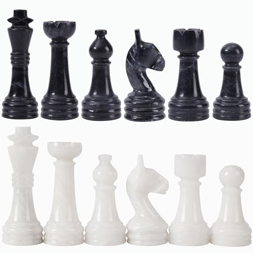 Figuras de Ajedrez de Mármol 3.5'' Hechas a Mano miniatura 1