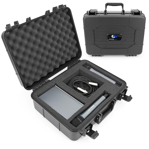 CASEMATIX Wireless Microphone Case &ndash; Hard Shell Mic Carrying Case with Customizable Foam...